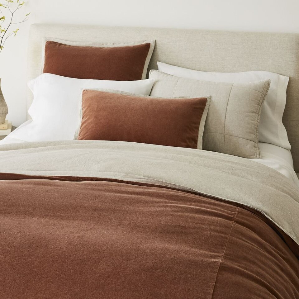 Classic Cotton Velvet Duvet Cover & Shams West Elm UK